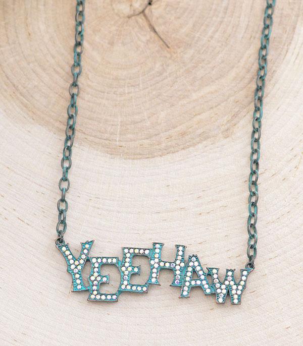 NECKLACES :: CHAIN WITH PENDANT :: Wholesale Western Yeehaw Letter Necklace