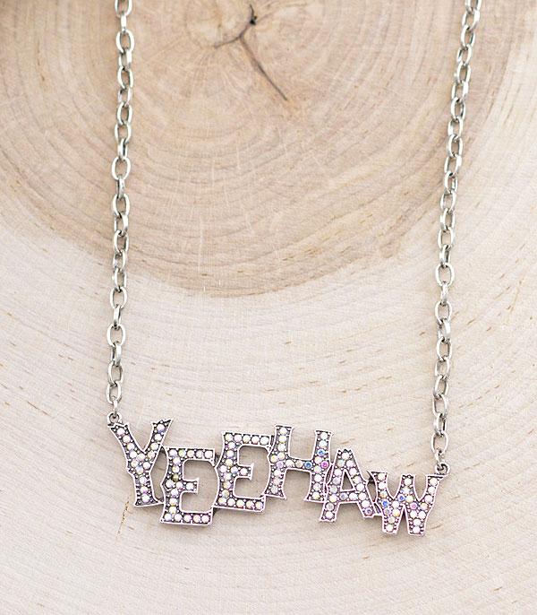 NECKLACES :: CHAIN WITH PENDANT :: Wholesale Western Yeehaw Letter Necklace