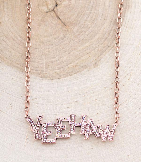 NECKLACES :: CHAIN WITH PENDANT :: Wholesale Western Yeehaw Letter Necklace