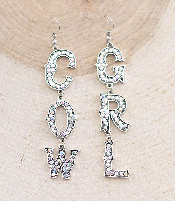 EARRINGS :: WESTERN HOOK EARRINGS :: Wholesale Western Cowgirl Letter Earrings