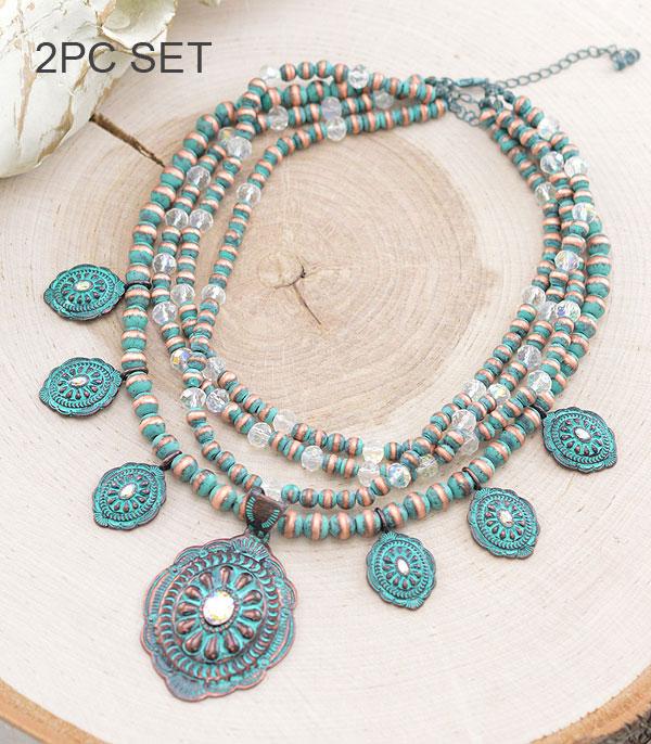 NECKLACES :: WESTERN TREND :: Wholesale Western Concho Necklace Set