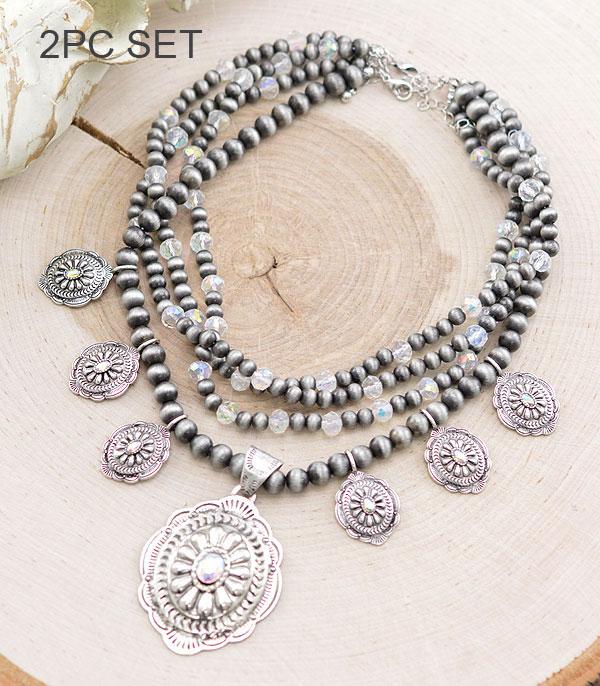 NECKLACES :: WESTERN TREND :: Wholesale Western Concho Necklace Set