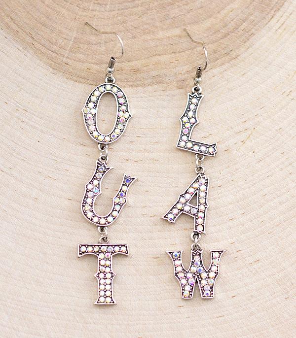 EARRINGS :: TRENDY EARRINGS :: Wholesale Western Outlaw Rhinestone Earrings