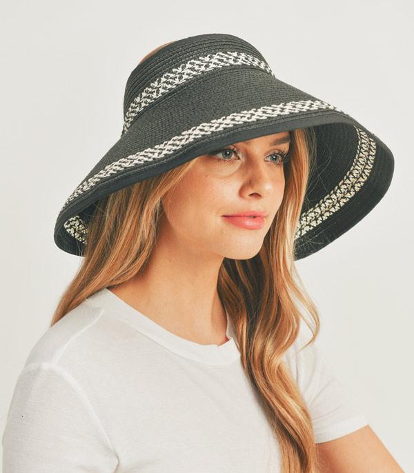 HATS I HAIR ACC :: RANCHER| STRAW HAT :: Wholesale Straw Roll Up Sun Visor