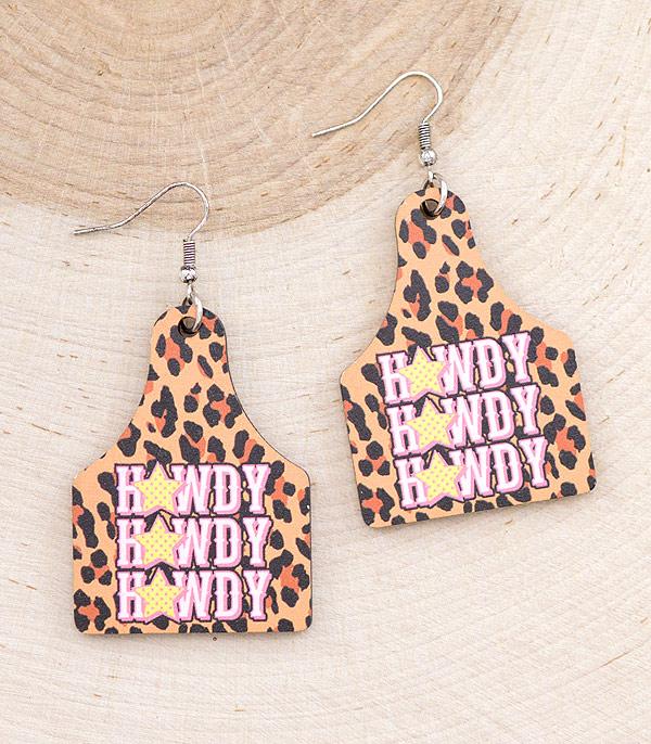 EARRINGS :: WESTERN HOOK EARRINGS :: Wholesale Howdy Cattle Tag Earrings