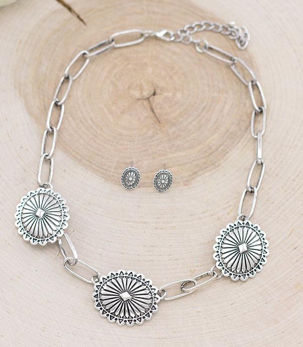 NECKLACES :: TRENDY :: Wholesale Tipi Brand Concho Chain Necklace Set