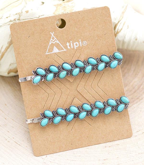 HATS I HAIR ACC :: HAT ACC I HAIR ACC :: Western Turquoise Hair Bobby Pin Set