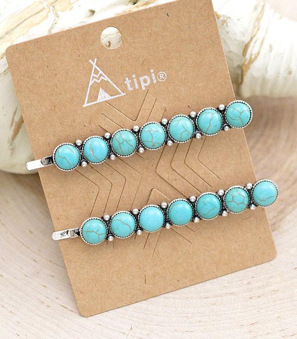 HATS I HAIR ACC :: HAT ACC I HAIR ACC :: Tipi Brand Turquoise Hair Bobby Pin Set