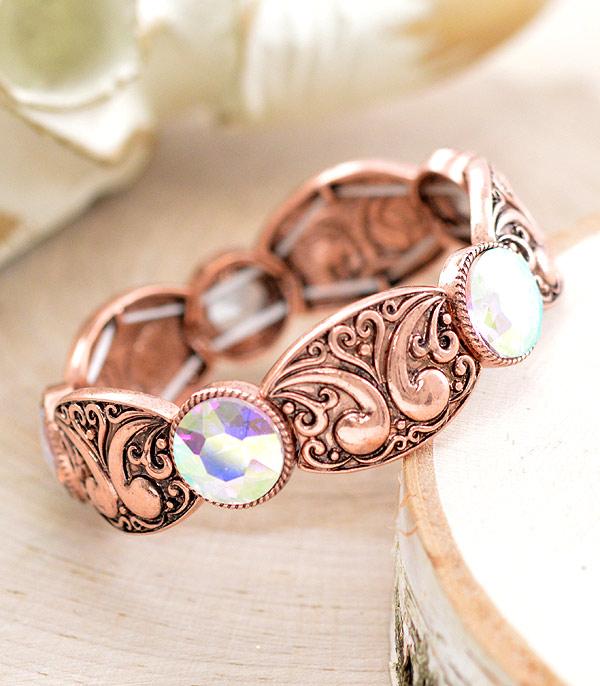 New Arrival :: Wholesale Western Tooled Look Stretch Bracelet