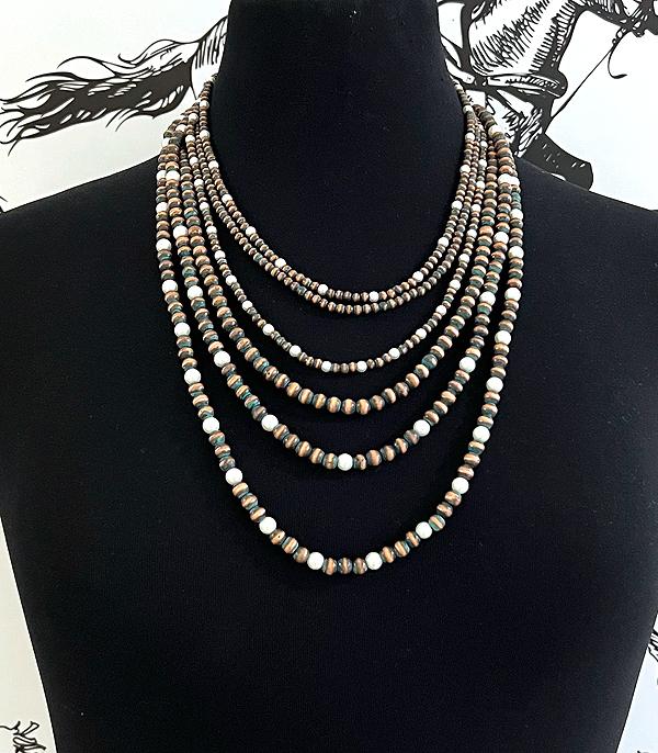 New Arrival :: Wholesale Western Navajo Pearl Layered Necklace