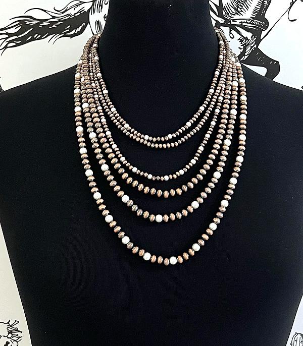 New Arrival :: Wholesale Western Navajo Pearl Layered Necklace