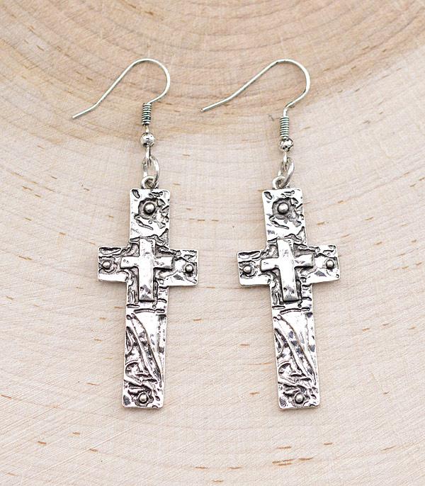 EARRINGS :: TRENDY EARRINGS :: Wholesale Western Cross Dangle Earrings