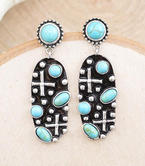 WHAT'S NEW :: Wholesale Turquoise Cross Earrings