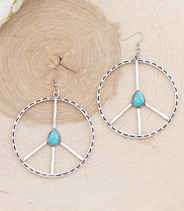 WHAT'S NEW :: Wholesale Oversized Turquoise Peace Earrings