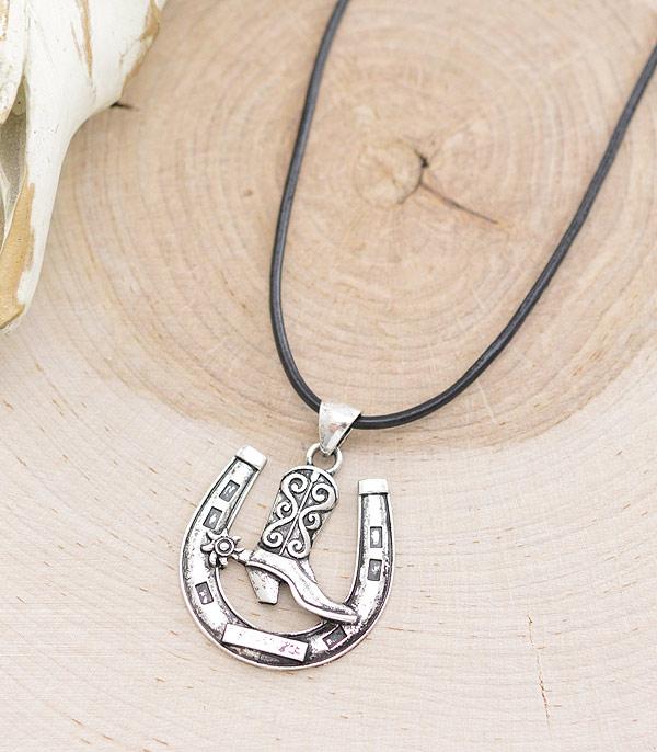 NECKLACES :: WESTERN TREND :: Wholesale Horseshoe Spurs Pendant Necklace