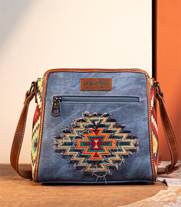 New Arrival :: Wholesale Montana West Aztec Denim Crossbody Bag