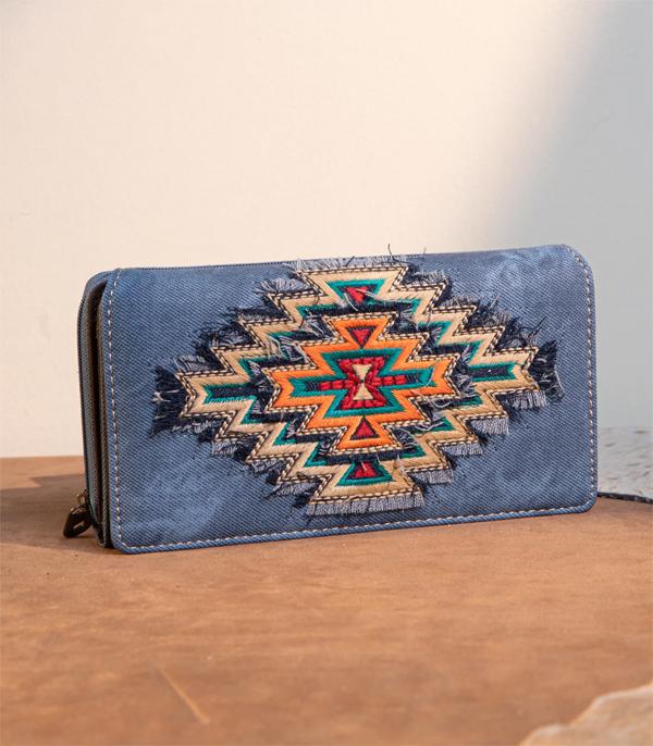 New Arrival :: Wholesale Montana West Aztec Denim Wallet