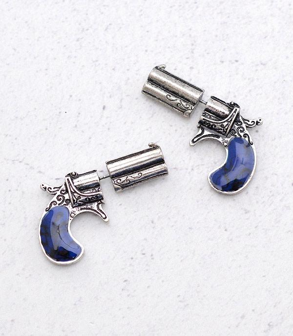 New Arrival :: Wholesale Western Pistol Earrings