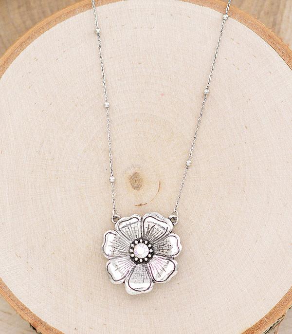 NECKLACES :: CHAIN WITH PENDANT :: Wholesale Western Flower Pendant Necklace