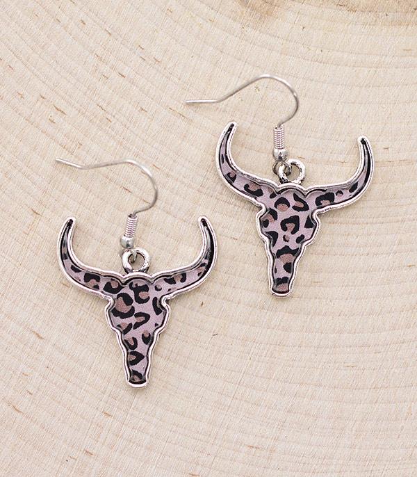 EARRINGS :: WESTERN HOOK EARRINGS :: Wholesale Western Steer Head Dangle Earrings