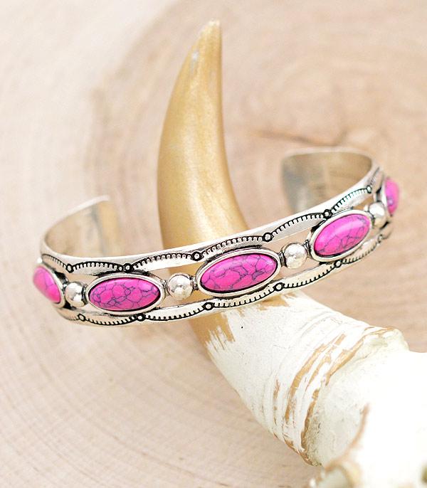 BRACELETS :: CUFF I BANGLE :: Wholesale Western Stone Cuff Bracelet