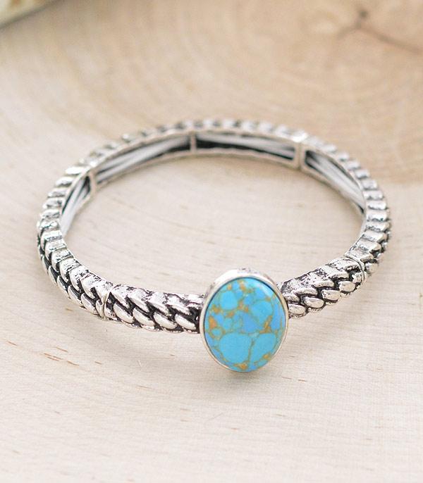 BRACELETS :: STRETCH :: Wholesale Western Turquoise Stone Bracelet