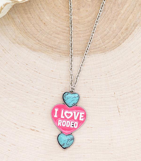 NECKLACES :: CHAIN WITH PENDANT :: Wholesale Western I Love Rodeo Necklace