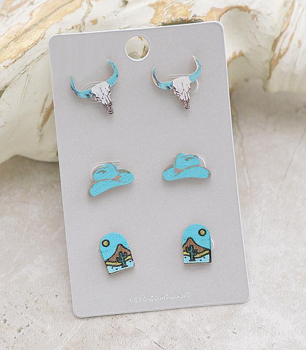 WHAT'S NEW :: Wholesale Western 3PC Set Earrings