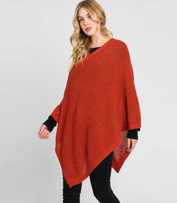 KIMONO I SCARVES :: KIMONO / PONCHO :: Wholesale Solid Color Knit Poncho