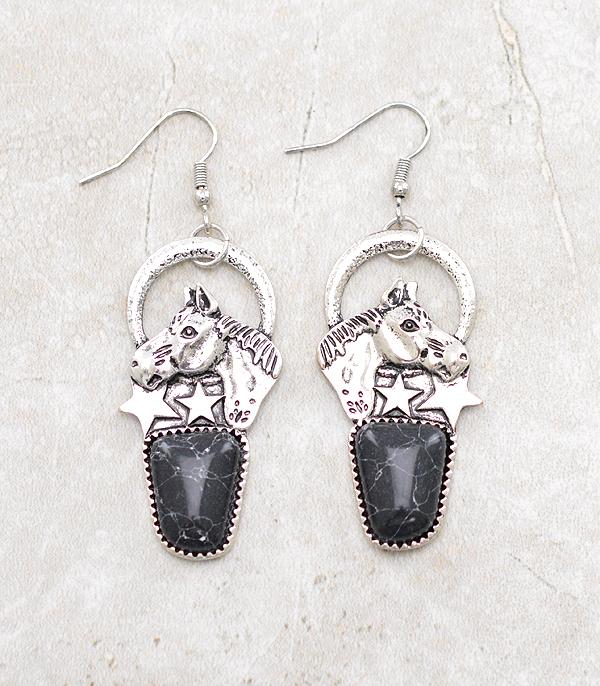 EARRINGS :: WESTERN HOOK EARRINGS :: Wholesale Western Horse Dangle Earrings