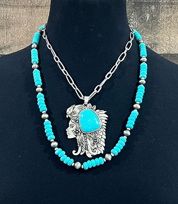 NECKLACES :: WESTERN TREND :: Wholesale Western Turquoise Boho Necklace 