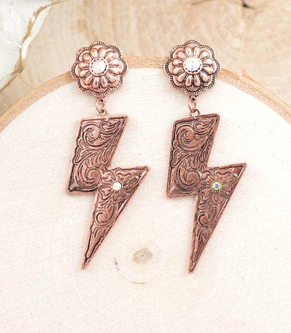 EARRINGS :: WESTERN POST EARRINGS :: Wholesale Western Lightning Bolt Earrings