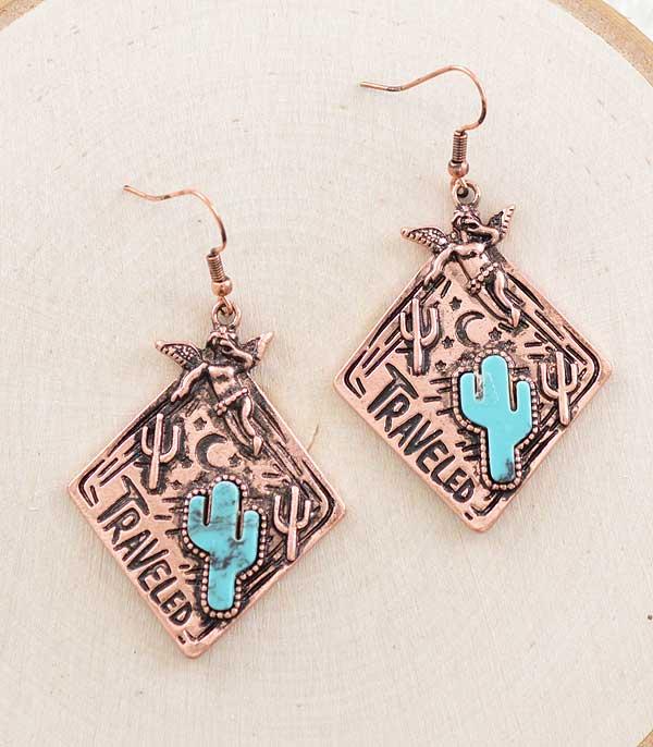 EARRINGS :: WESTERN HOOK EARRINGS :: Wholesale Western Cactus Earrings