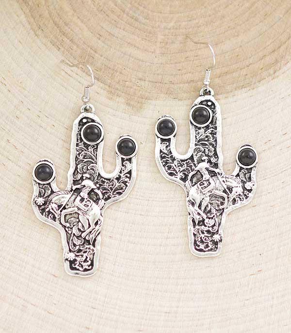 EARRINGS :: WESTERN HOOK EARRINGS :: Wholesale Western Cowboy Cactus Earrings