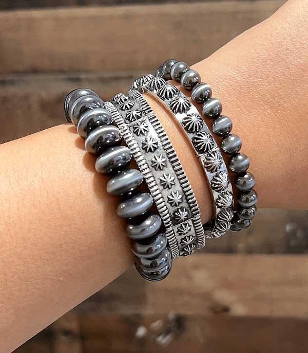 BRACELETS :: STRETCH :: Wholesale Western Navajo Pearl Bracelet Set