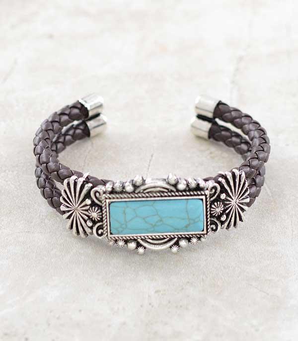 BRACELETS :: CUFF :: Wholesale Western Turquoise Woven Cuff Bracelet