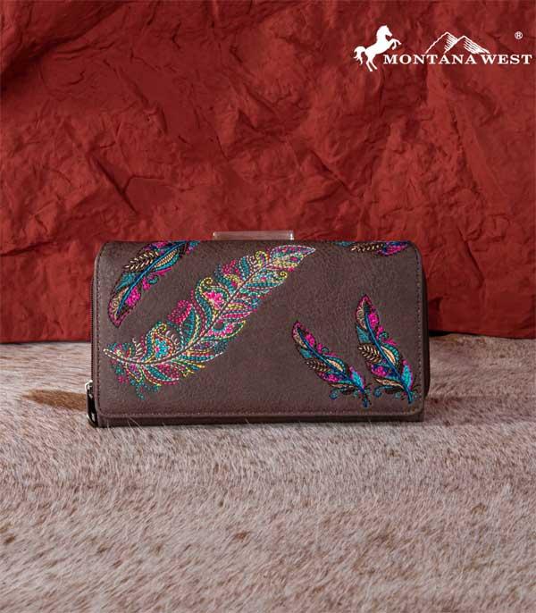 MONTANAWEST BAGS :: MENS WALLETS I SMALL ACCESSORIES :: Wholesale Montana West Feather Wallet