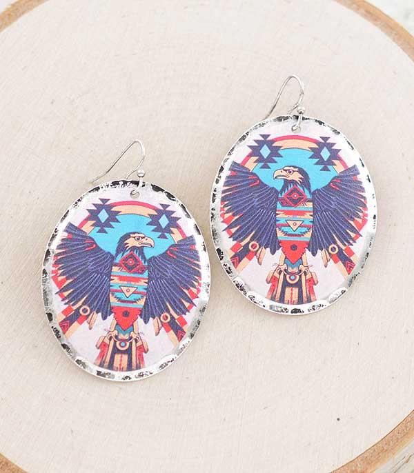 EARRINGS :: WESTERN HOOK EARRINGS :: Wholesale Western Thunderbird Dangle Earrings