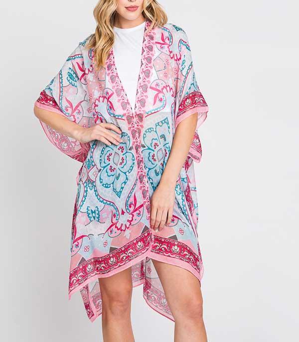 WHAT'S NEW :: Wholesale Boho Paisley Print Kimono 