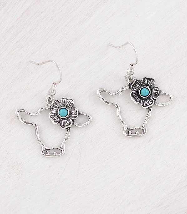 New Arrival :: Wholesale Flower Cow Earrings