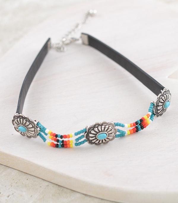 New Arrival :: Wholesale Western Concho Choker Necklace