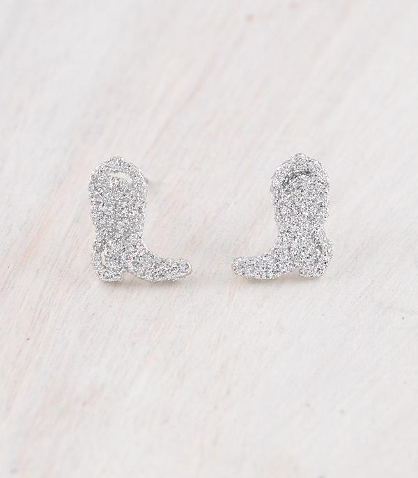 WHAT'S NEW :: Wholesale Western Glitter Cowboy Boot Stud Earring