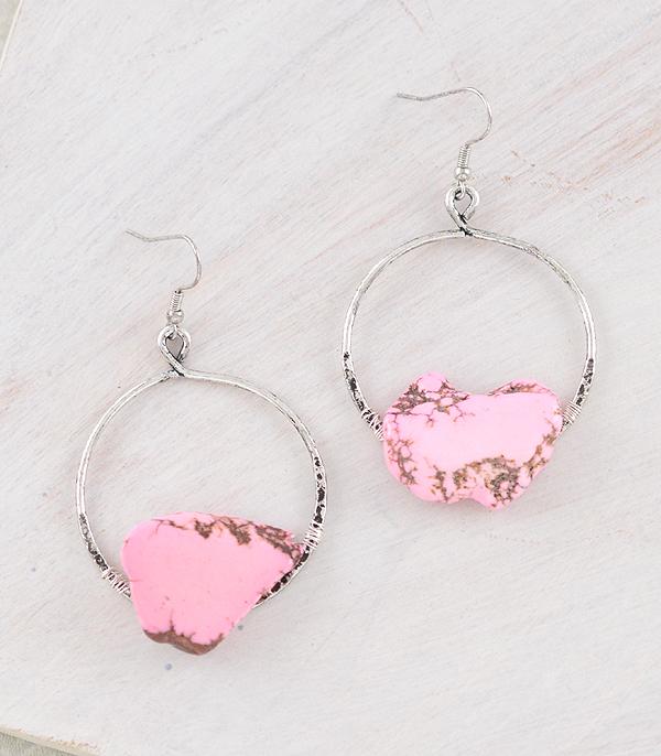 WHAT'S NEW :: Wholesale Western Pink Stone Hoop Earrings