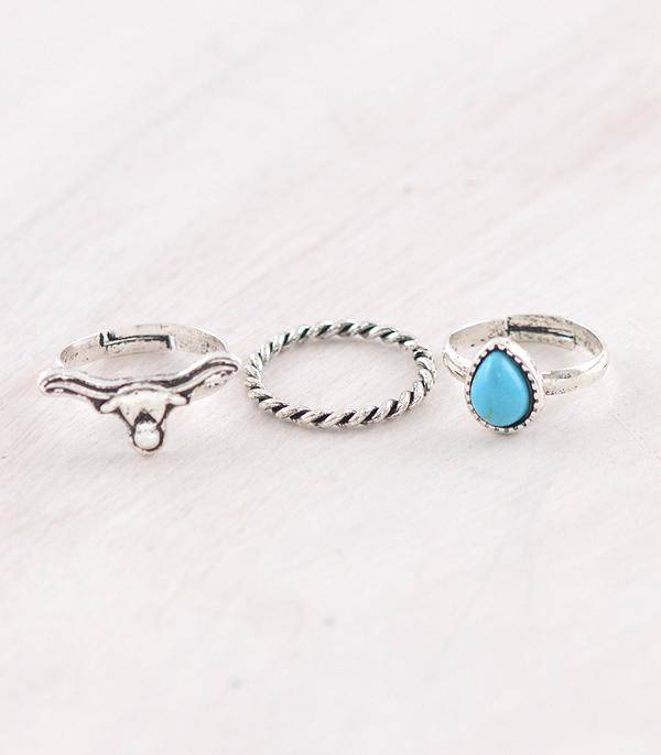 RINGS :: Wholesale 3PC Set Western Dainty Ring