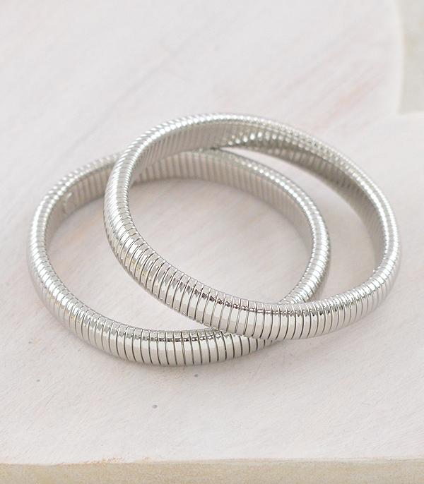 BRACELETS :: STRETCH :: Wholesale Flex Snake Chain Bangle Bracelet Set