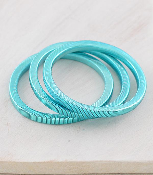 BRACELETS :: STRETCH :: Wholesale Flex Snake Chain Bangle Bracelet Set