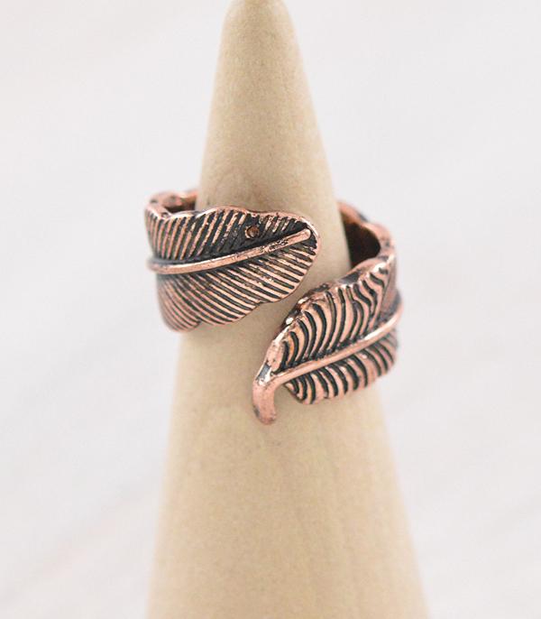 RINGS :: Wholesale Western Feather Spiral Ring