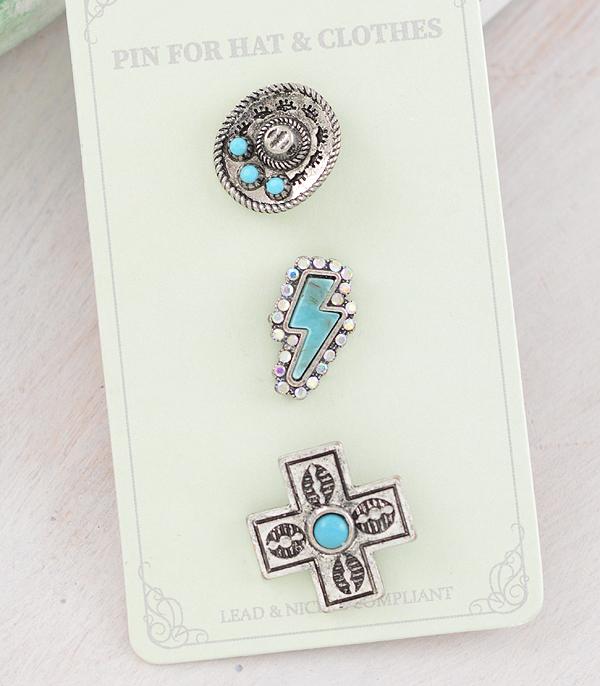 New Arrival :: Wholesale 3PC Western Pin Set