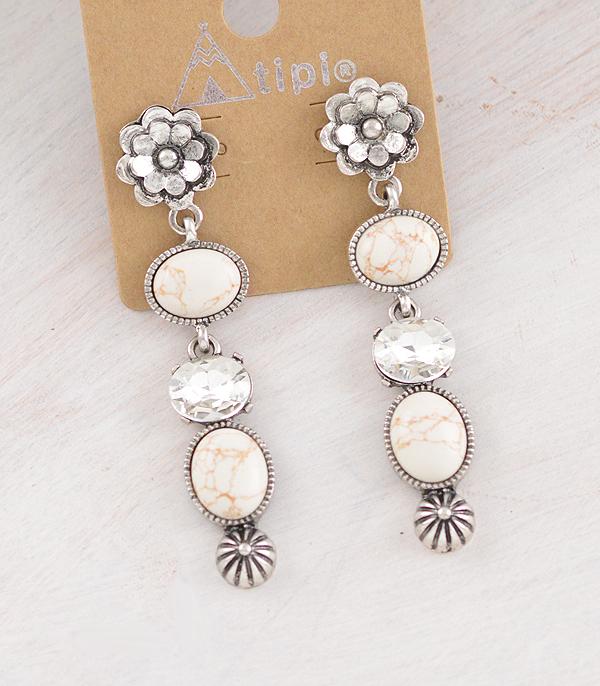 New Arrival :: Wholesale Tipi Brand Glass Stone Earring