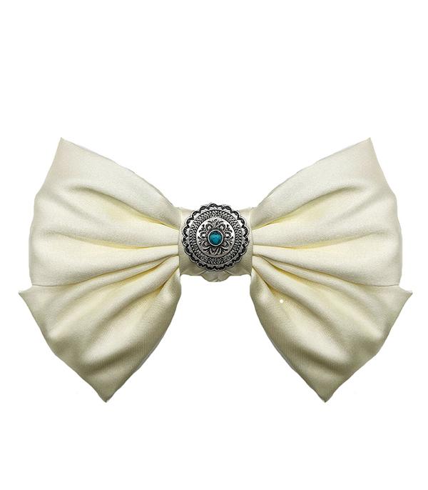 New Arrival :: Wholesale Western Concho Satin Hair Bow